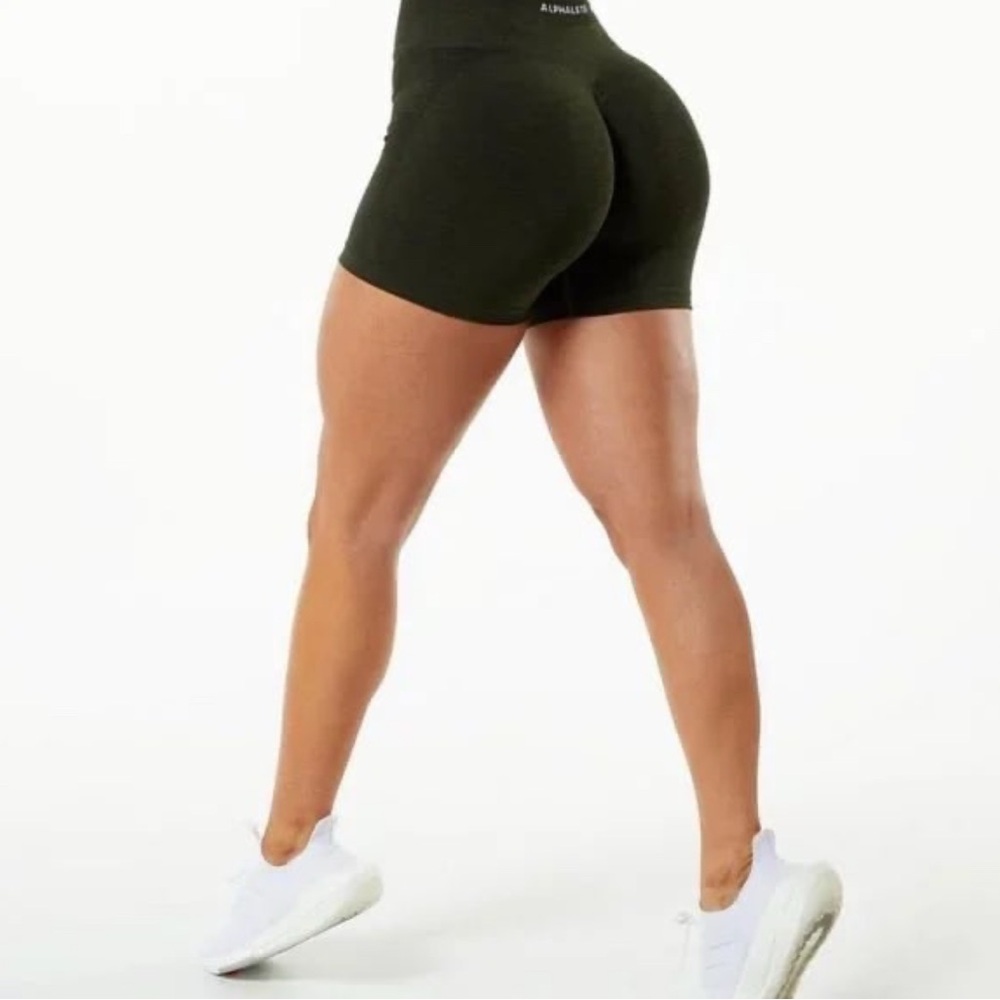 Alphalete Amplify Women's Dark Green Evergreen Athletic Shorts XS